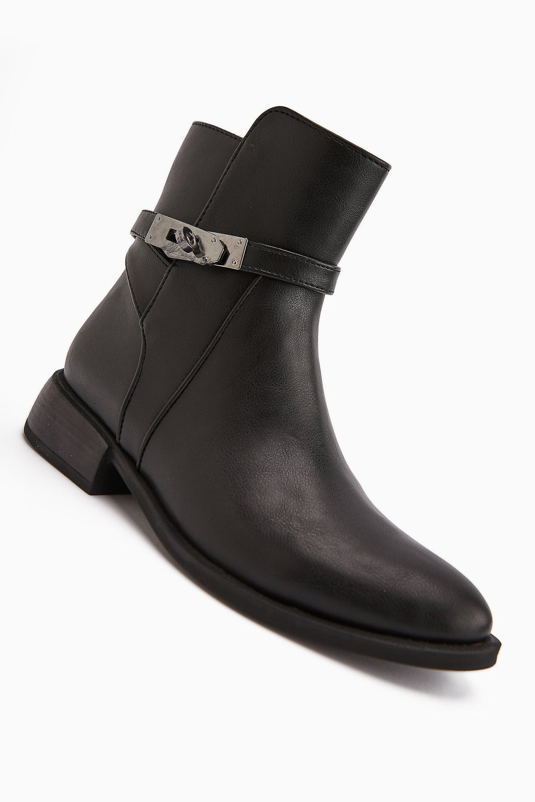 Tinna Black Buckled Women's Boot