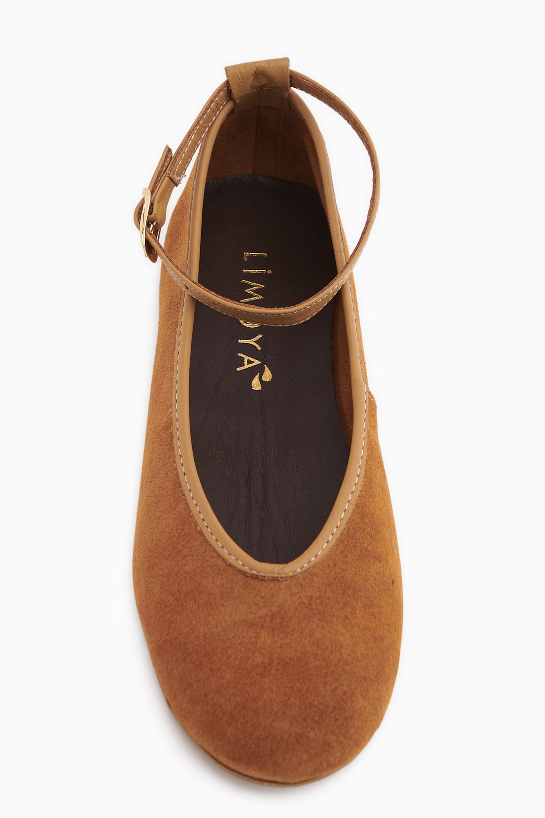 Echtes Leder Camel Wildleder Gürteltier Damen Ballerinas
