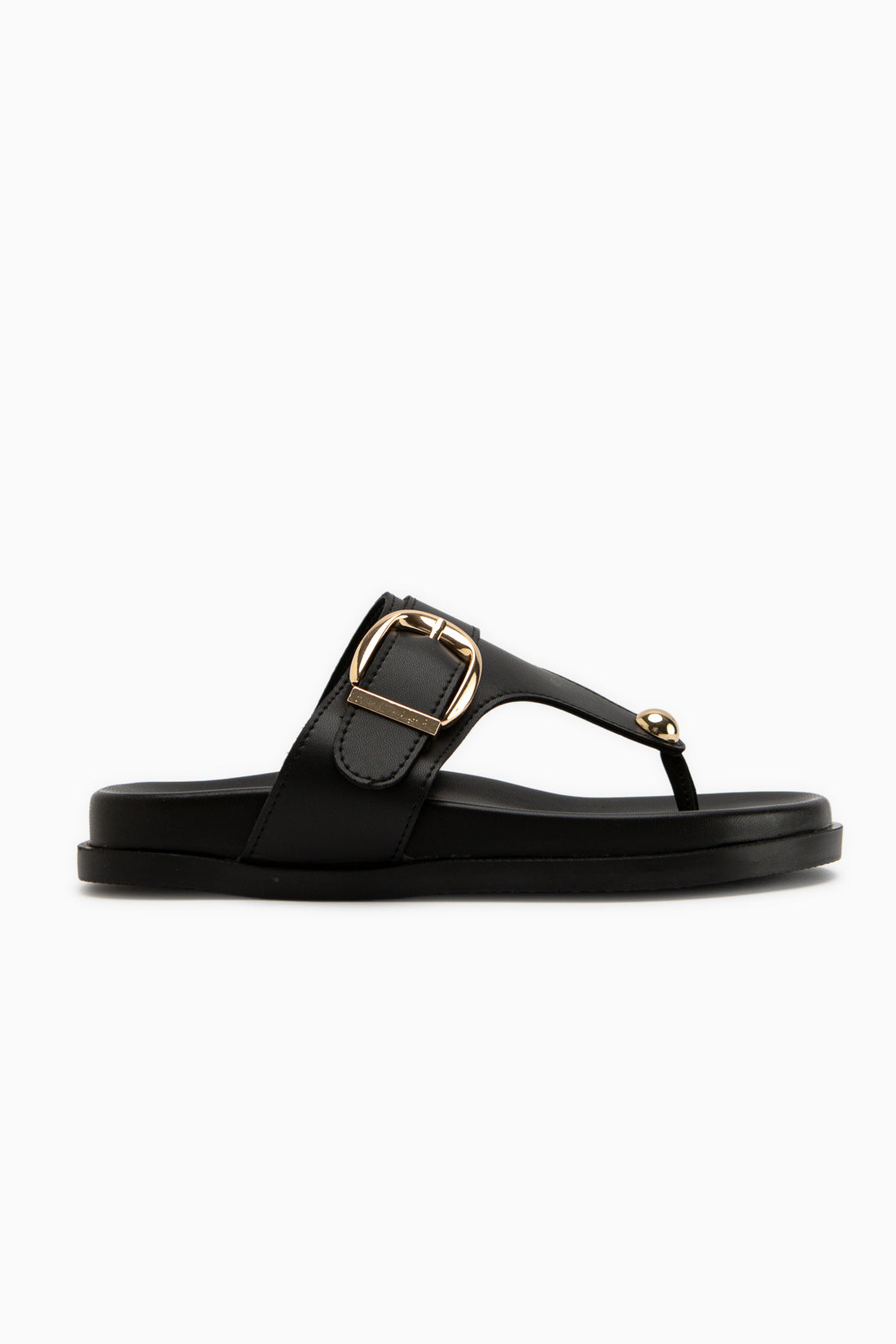Lumi Schwarz Schnalle Detail Damen Flip Flop