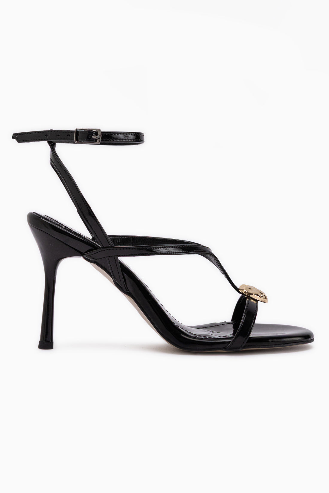 Sweta Schwarze Knöchelriemen Schnalle Damen Absatzschuhe