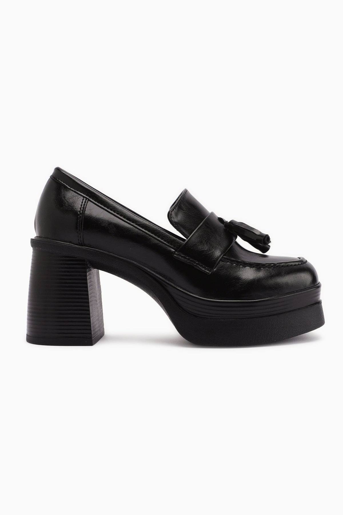 Juni – Schwarz Schuh mit Plateau und Absatz (Damen)