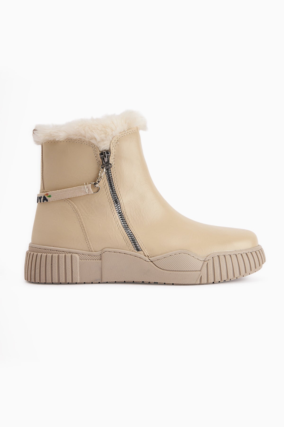 Sora Beige Fur-Lined Zippered Women's Sport Boot