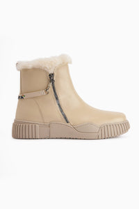 Sora Beige Fur-Lined Zippered Women's Sport Boot