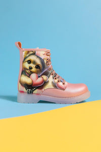 Elena Pink Cartoon Charakter Druck Schnür-Kinderstiefel