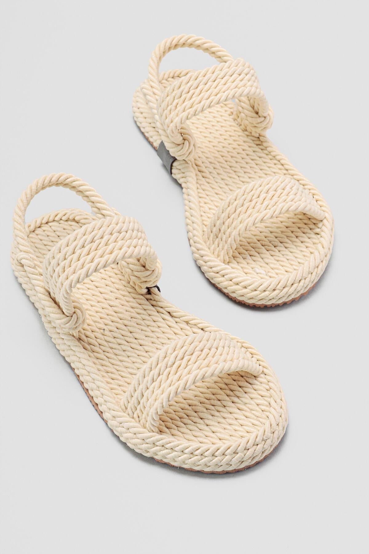 Jeannie Ecru Basic Rope Sandals