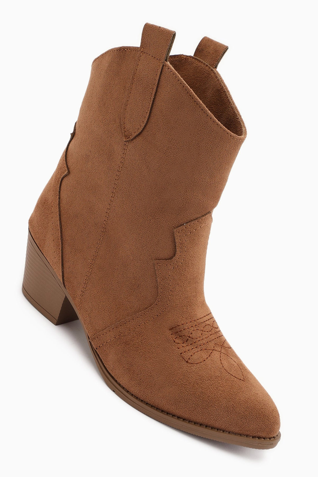 Joo Taba Suede Pointed Toe Embroidered Western Boots