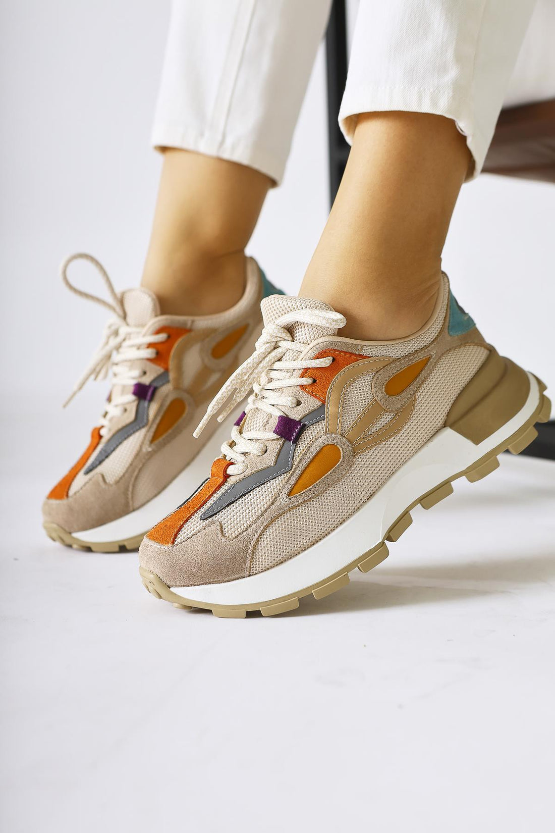 Bisera Nud Strick-Suede Sportschuhe Damen