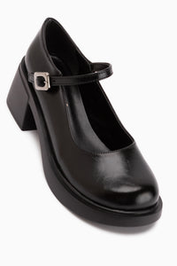 Mirka Black Strap Women’s Loafer Shoes