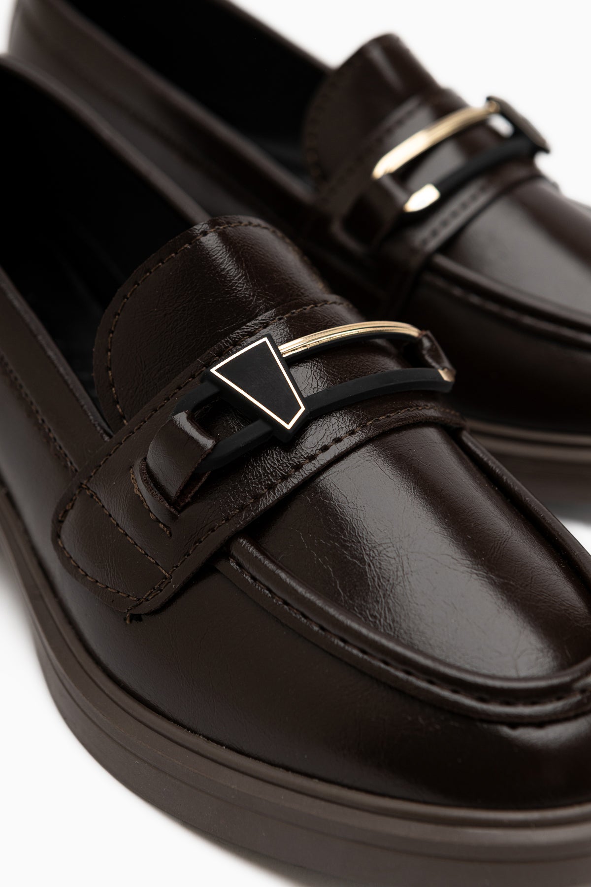 Emilia Braun Schnalle Damen Loafer Alltagsschuhe