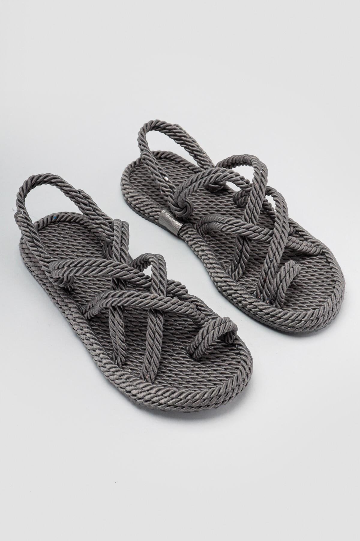 Marlene Smoke Cross Rope Sandals
