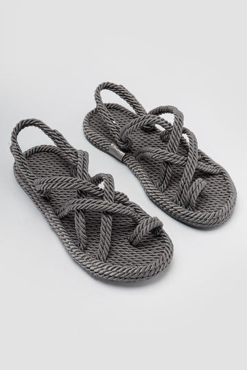 Marlene Smoke Cross Rope Sandals