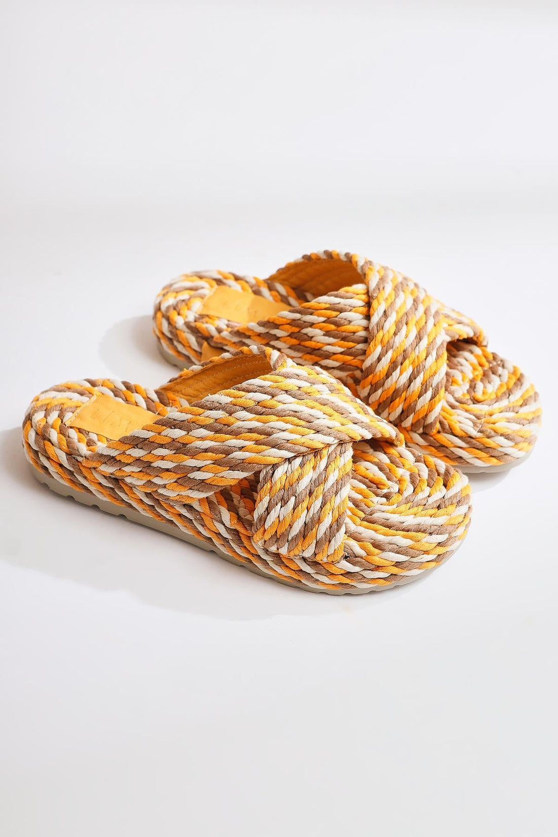 Leiya Senfgelb Kreuzriemen Seil Pantoffeln