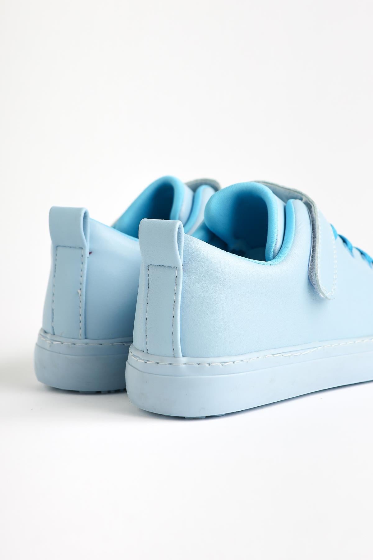 Eve Blaue Schnür-Velcro Detail Kinder Sportschuh