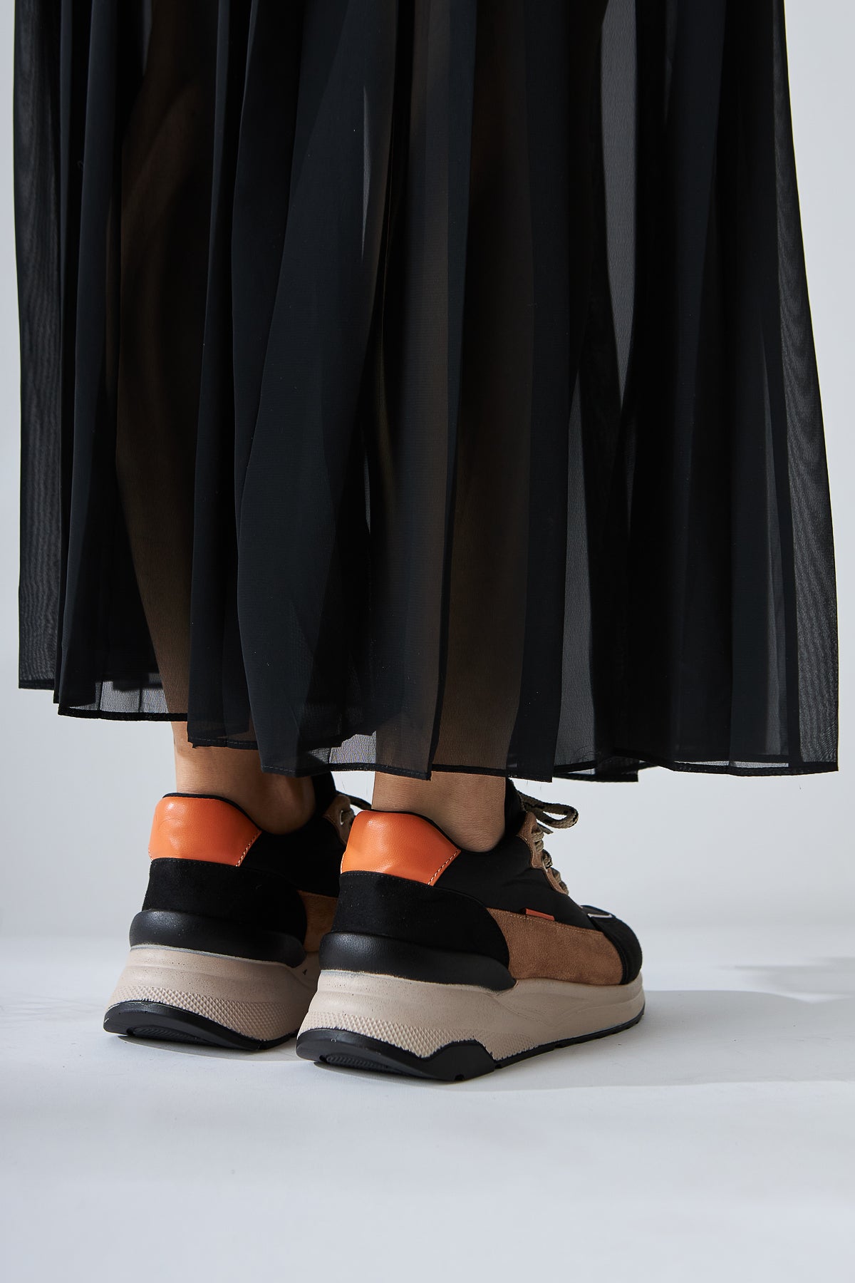 Tuana Siyah Nud Bağcıklı Kadın Sneakers Ayakkabı