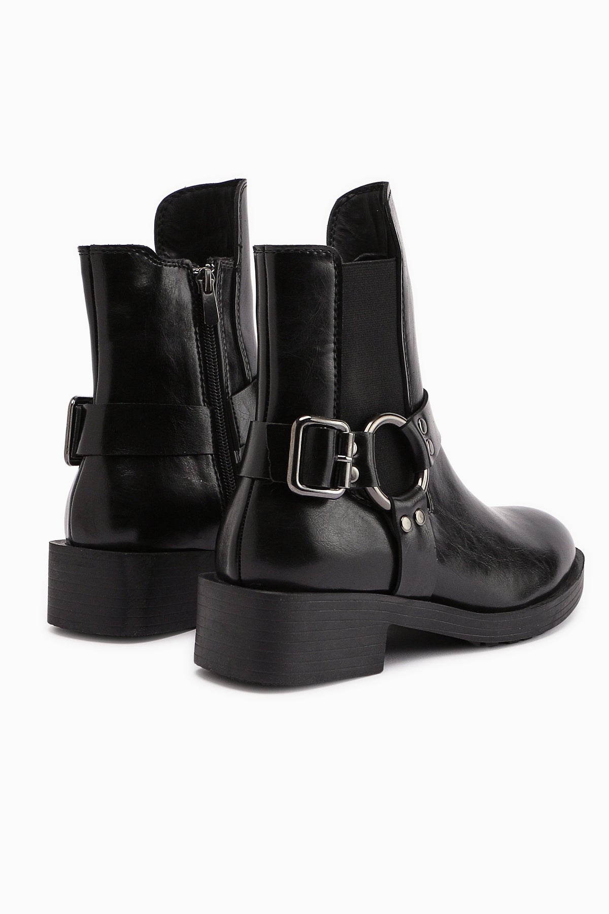Janis – Black Buckle-Detail Boot (Women)