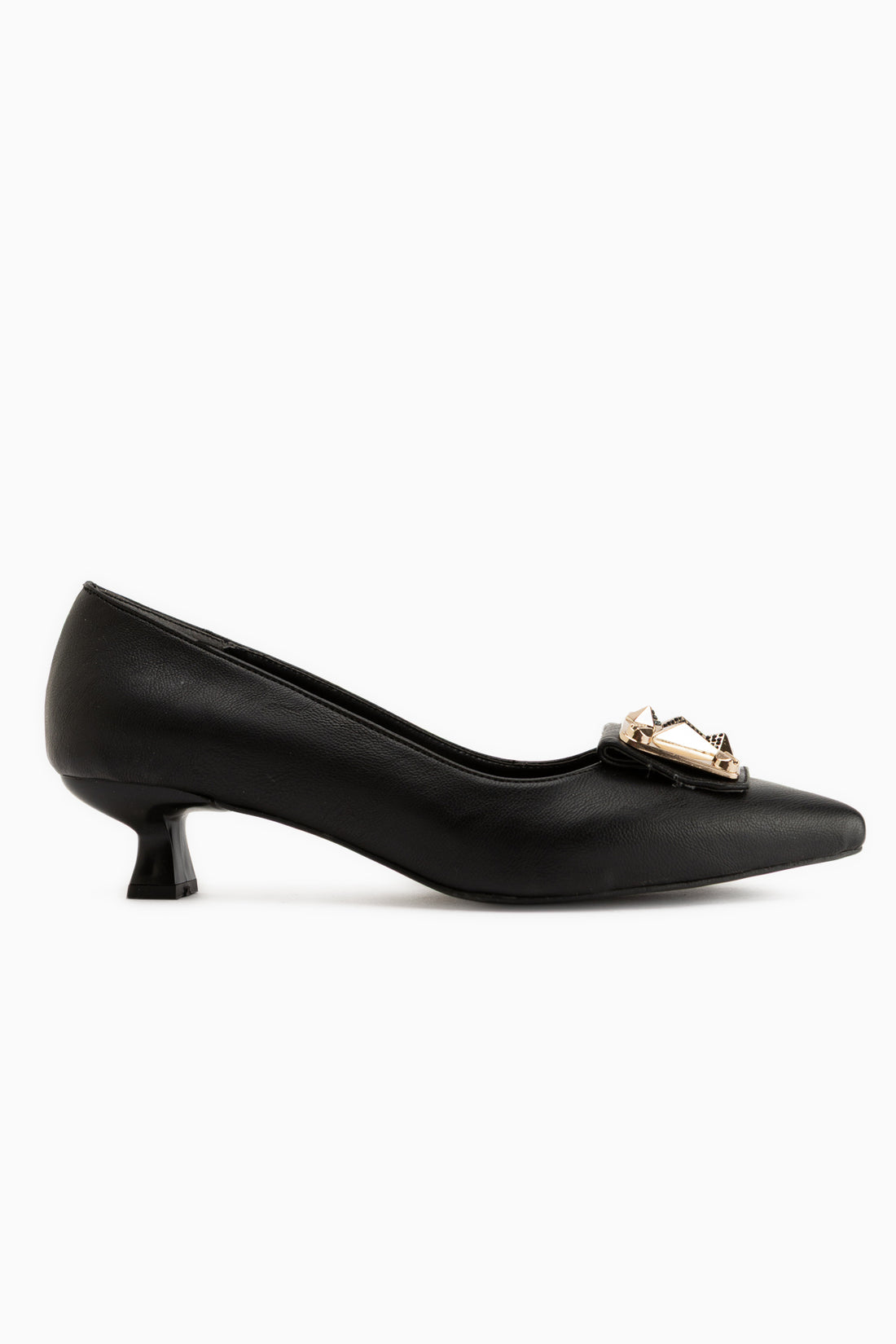 Juliet Schwarze Schnalle Kurze Absatz Damen Schuhe