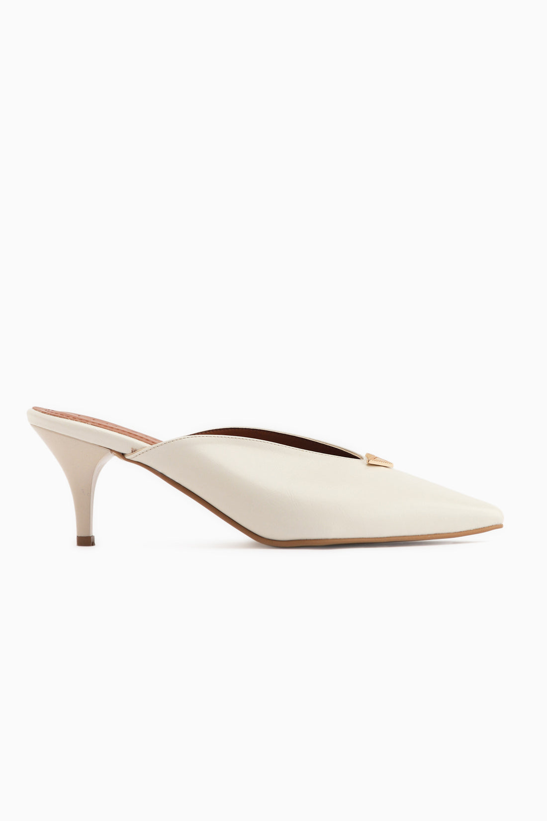 Gia Beige Closed Toe Women’s Heeled Slippers