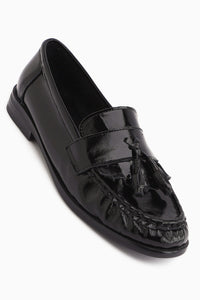 Echtes Leder Kethy Schwarz Lack Damen Loafer