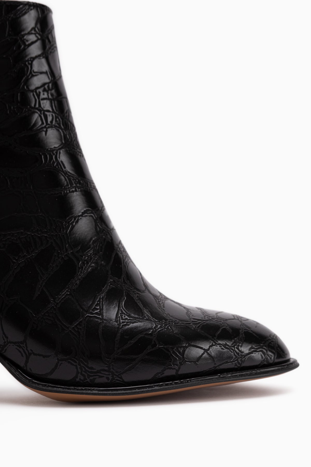 Marion Schwarze Krokodil Muster Damen Stiefel