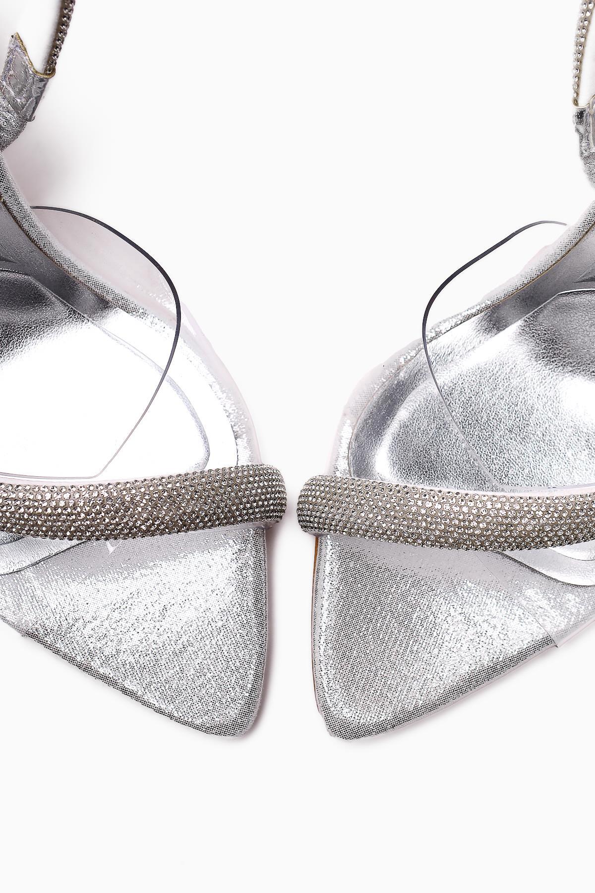 Agata Silber Spitze Zehen Asymmetrische Verzierte Seil Damen Kleidschuh