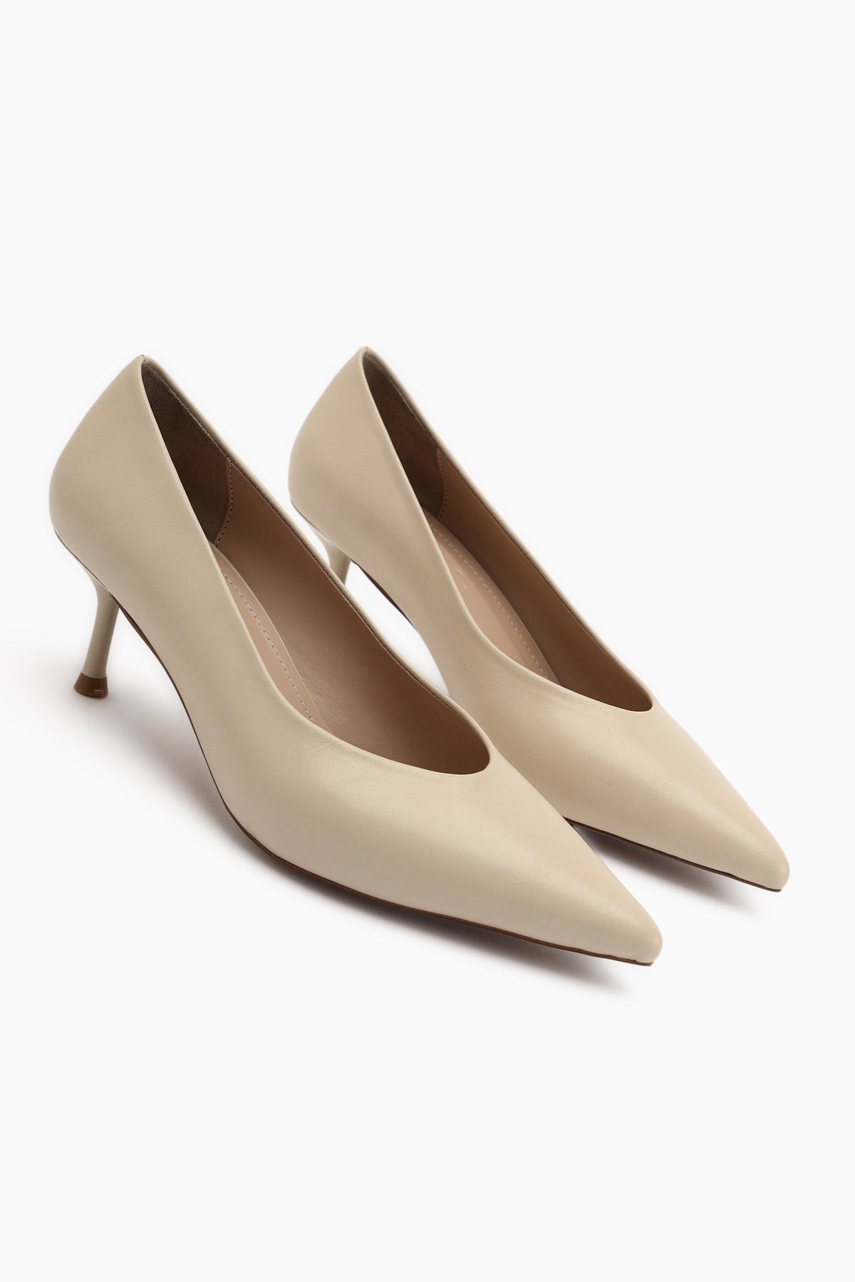 Michel Women's Beige Slim Heel Shoes