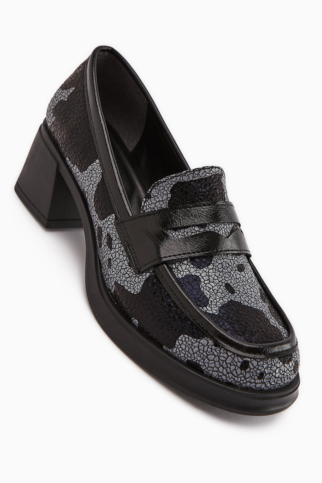 Keyla Black Monochrome Patterned Women's Loafer