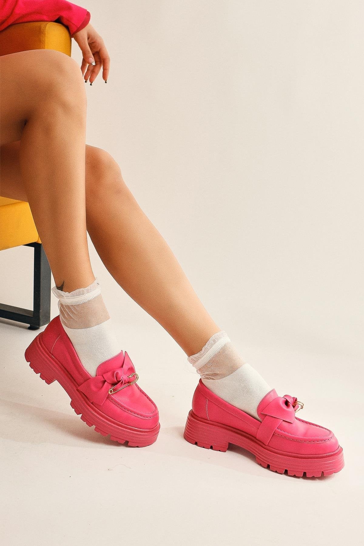 Clarisa – Fuchsia Oxford-Schuh mit Schleife (Damen)