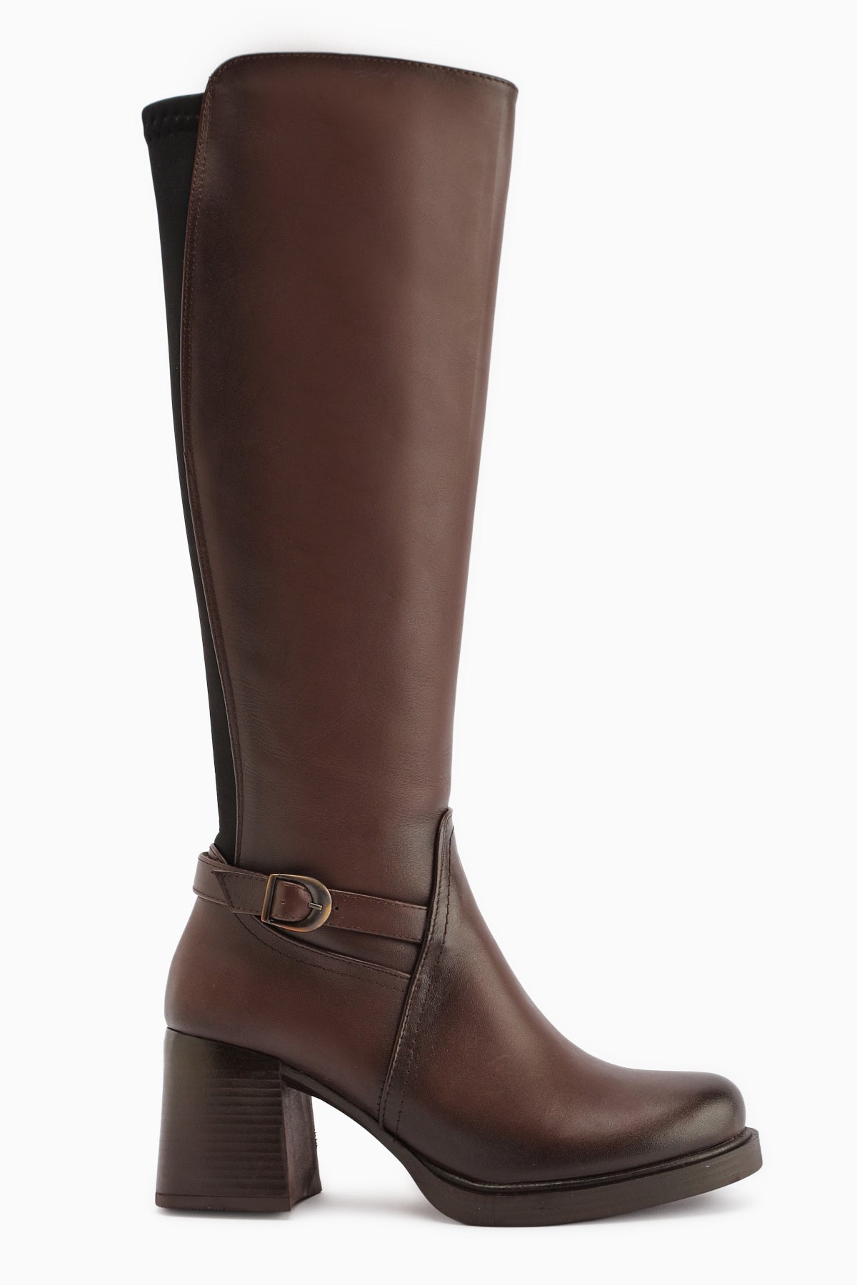 Gerti Genuine Leather Coffee Heeled Women's Boot