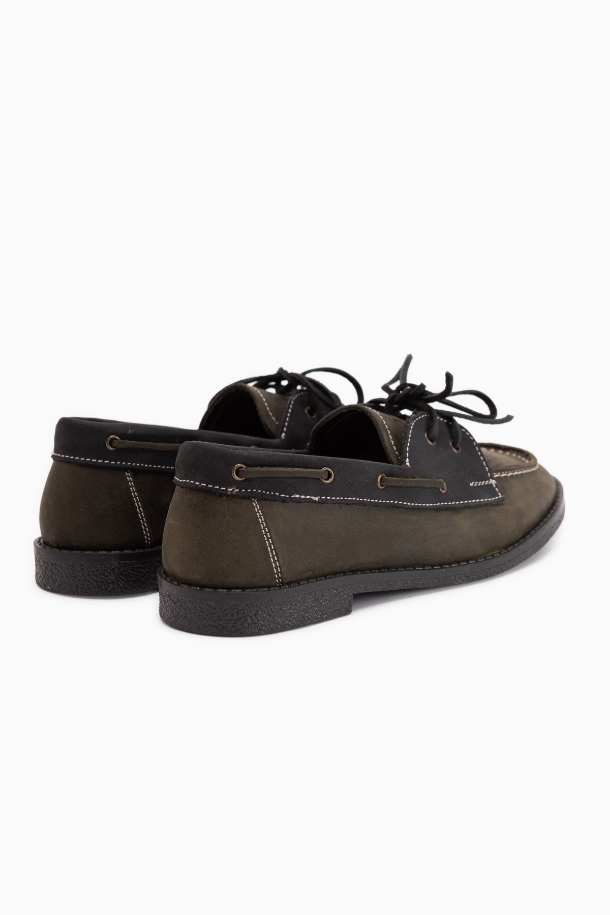 Janica Echtes Leder Khaki Schnür Damen Mokassinschuhe