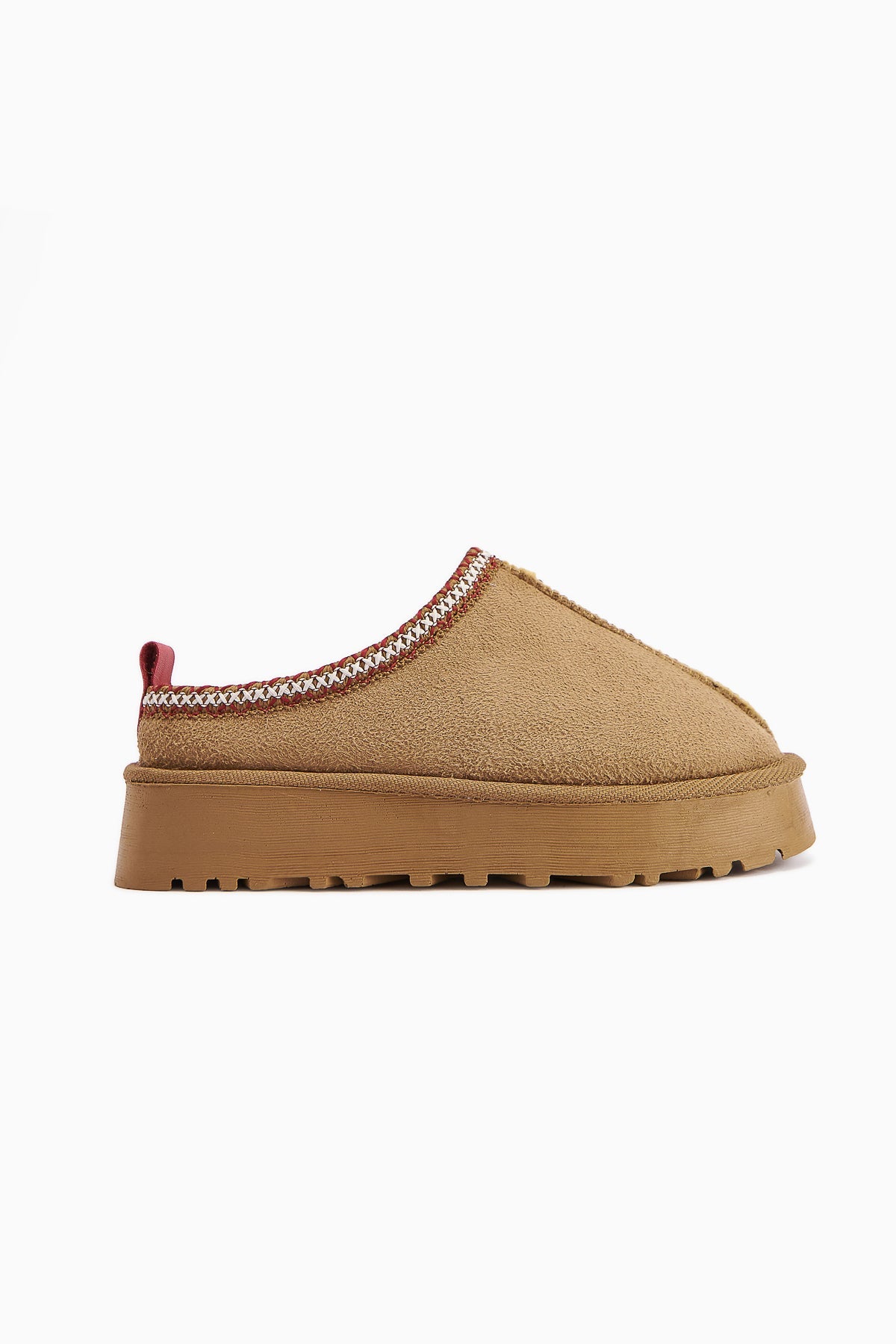 Anne-Liis Mink Suede Woven Detail Winter Slipper
