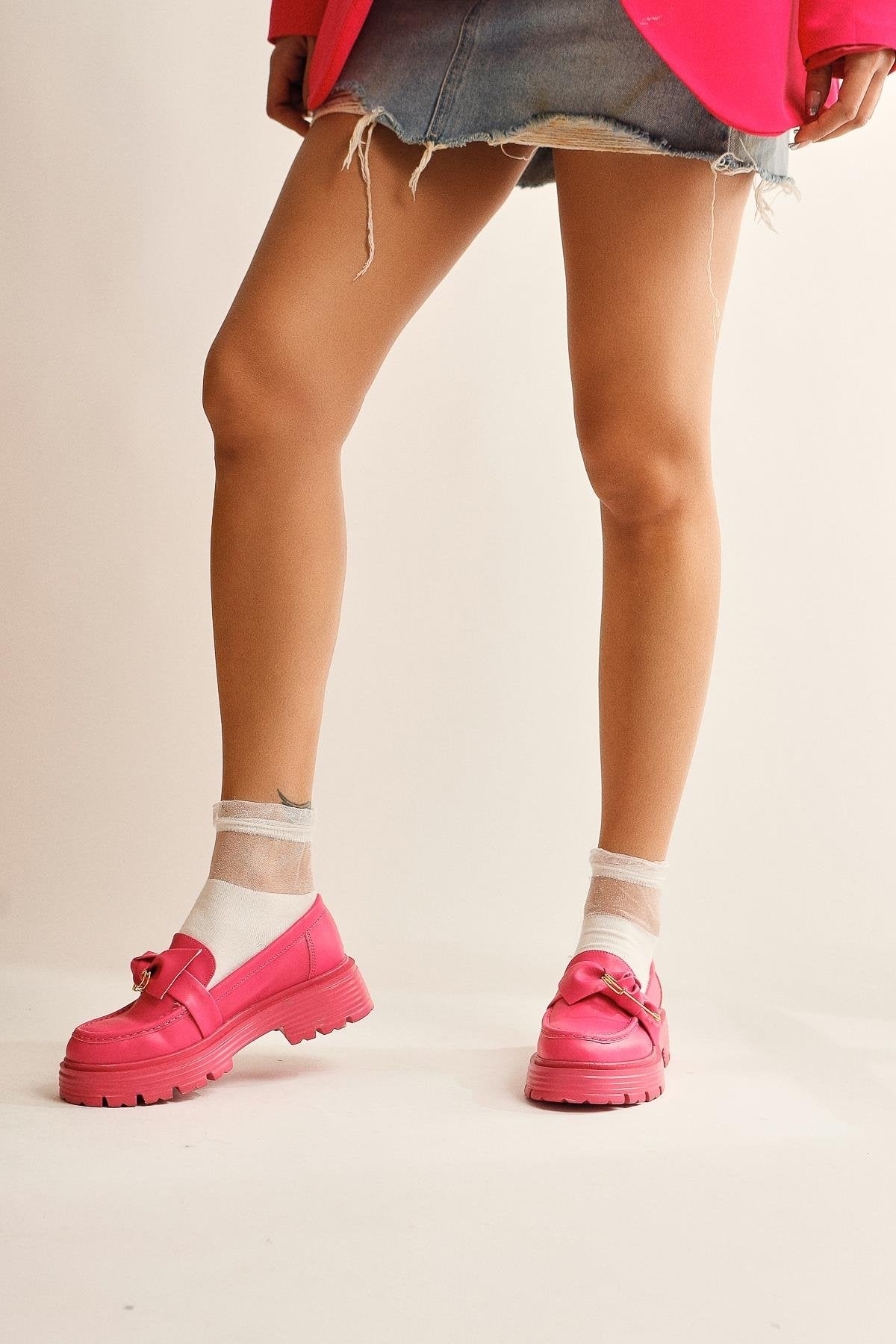 Clarisa – Fuchsia Oxford-Schuh mit Schleife (Damen)