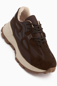 Bisera Braun Strick-Suede Sportschuhe