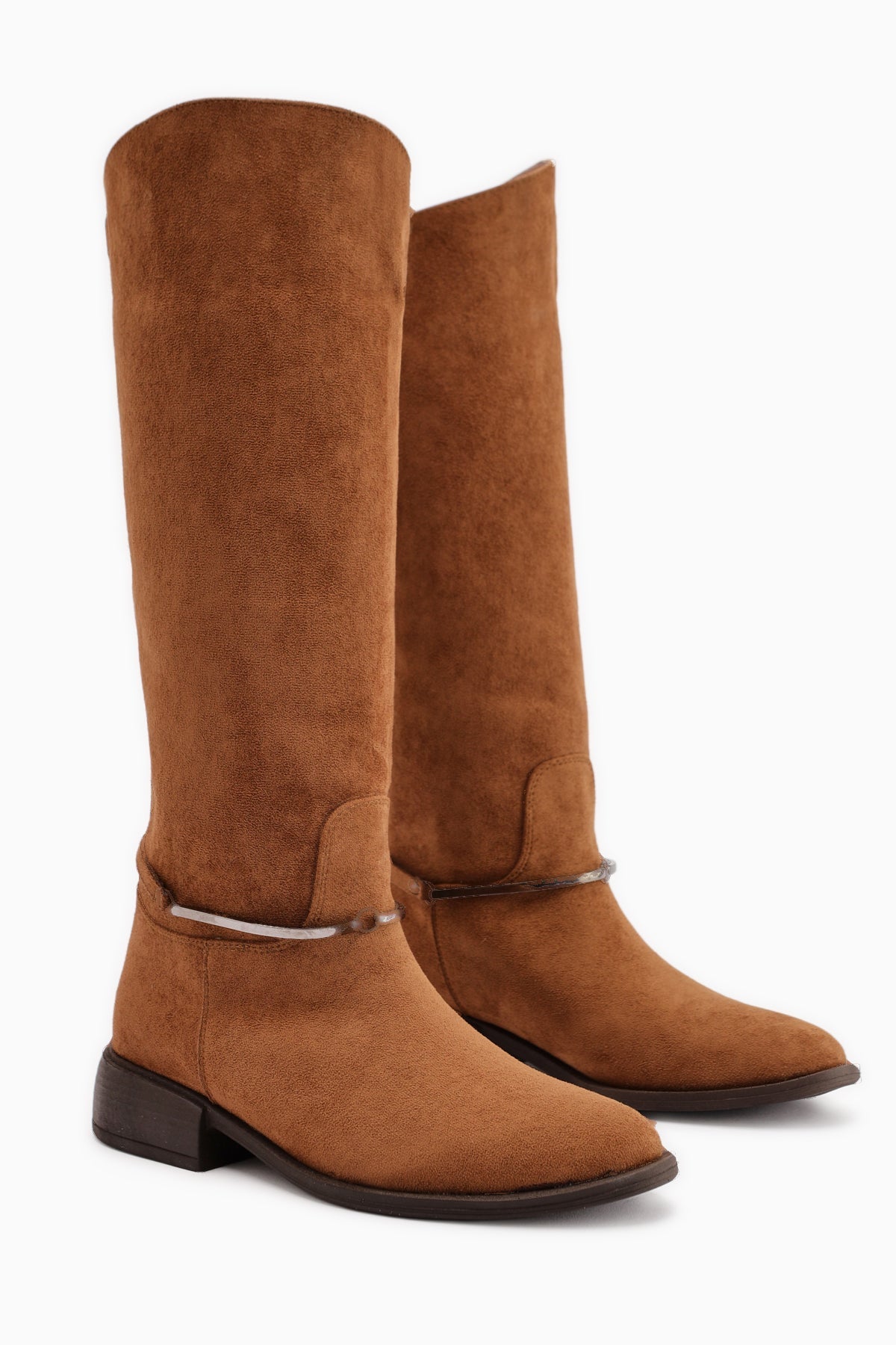 Zeina Taba Suede Buckled Women's Boots