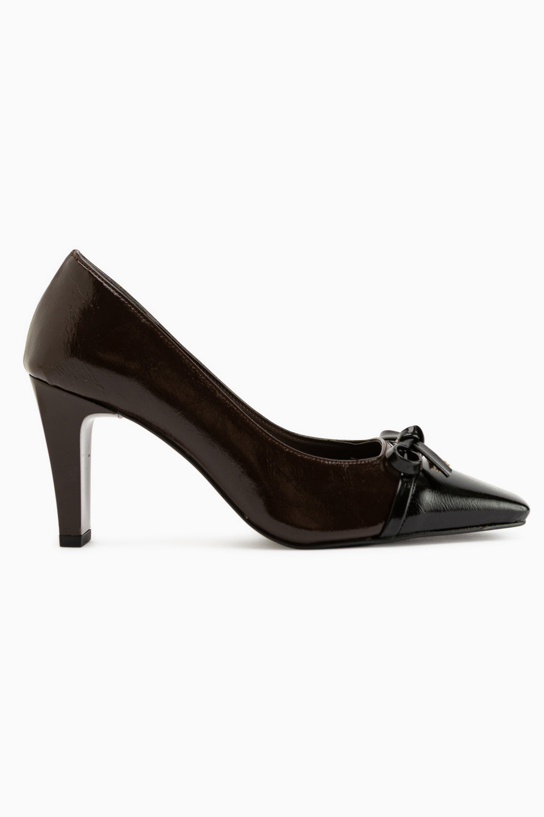 Dina Braun Schleifen Detail Damen Absatzschuhe