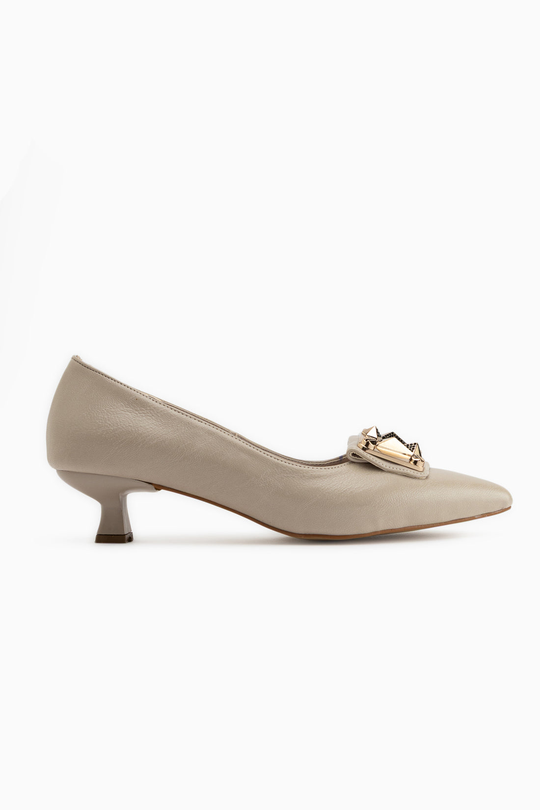 Juliet Beige Schnalle Kurz Absatz Damen Schuhe