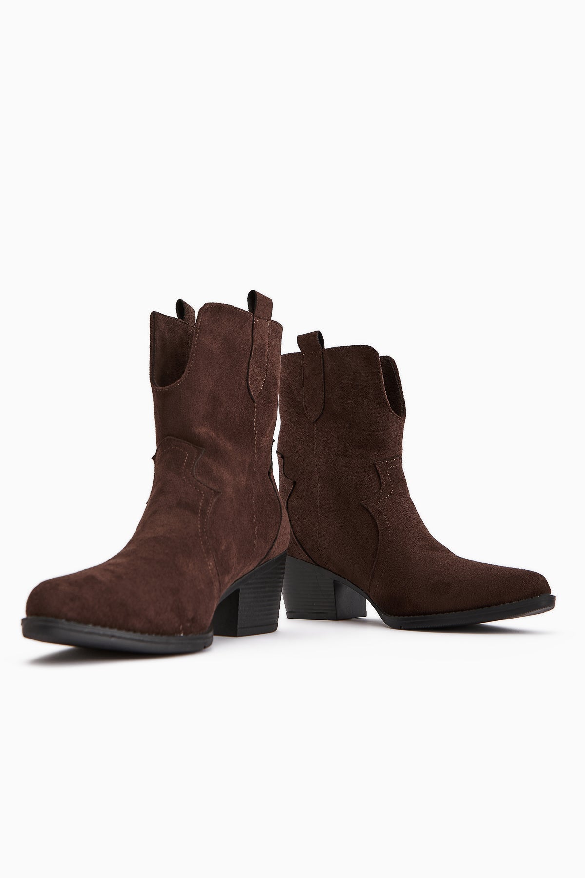 Erica Coffee Suede High Heel Western Women's Boot