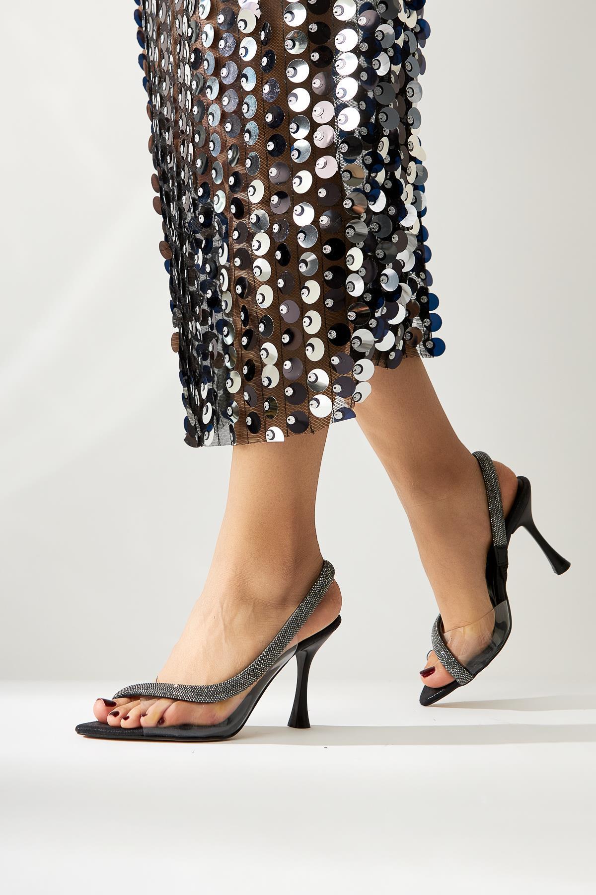 Agata Schwarzer Spitzer Zehen Asymmetrischer Verzierter Seil Damen Kleiderschuh