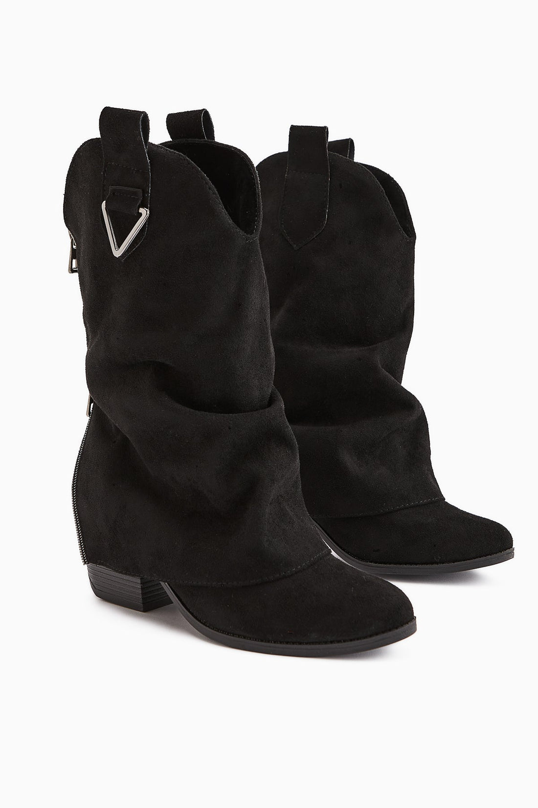 Peggy Black Suede Women's Heeled Western Boot