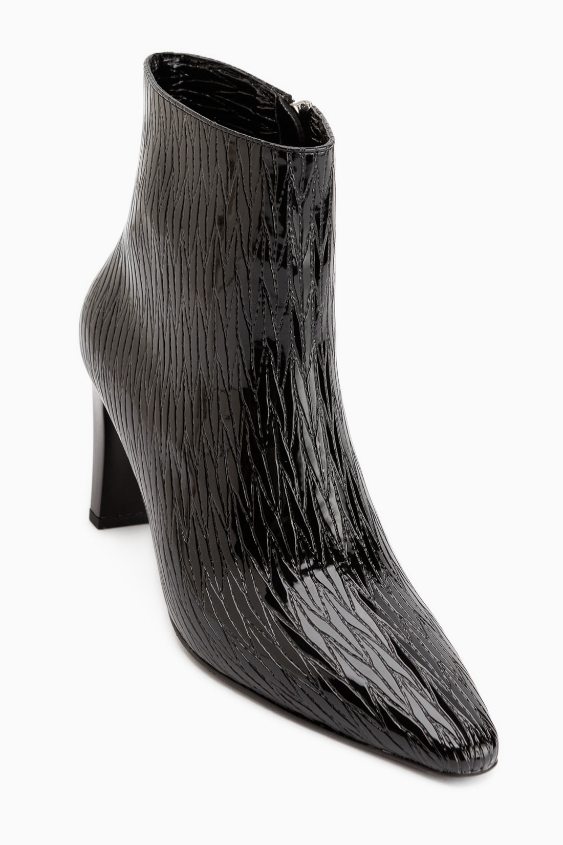 Dona Schwarze Lack Absatz Damen Stiefel