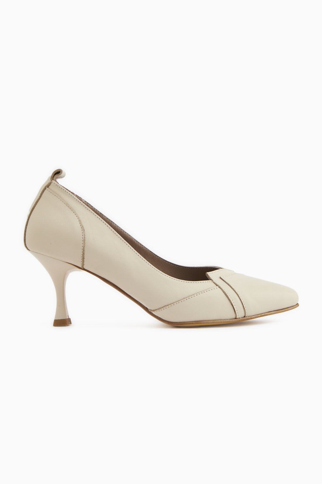 Mirella Echtes Leder Beige Damen Absatzschuhe