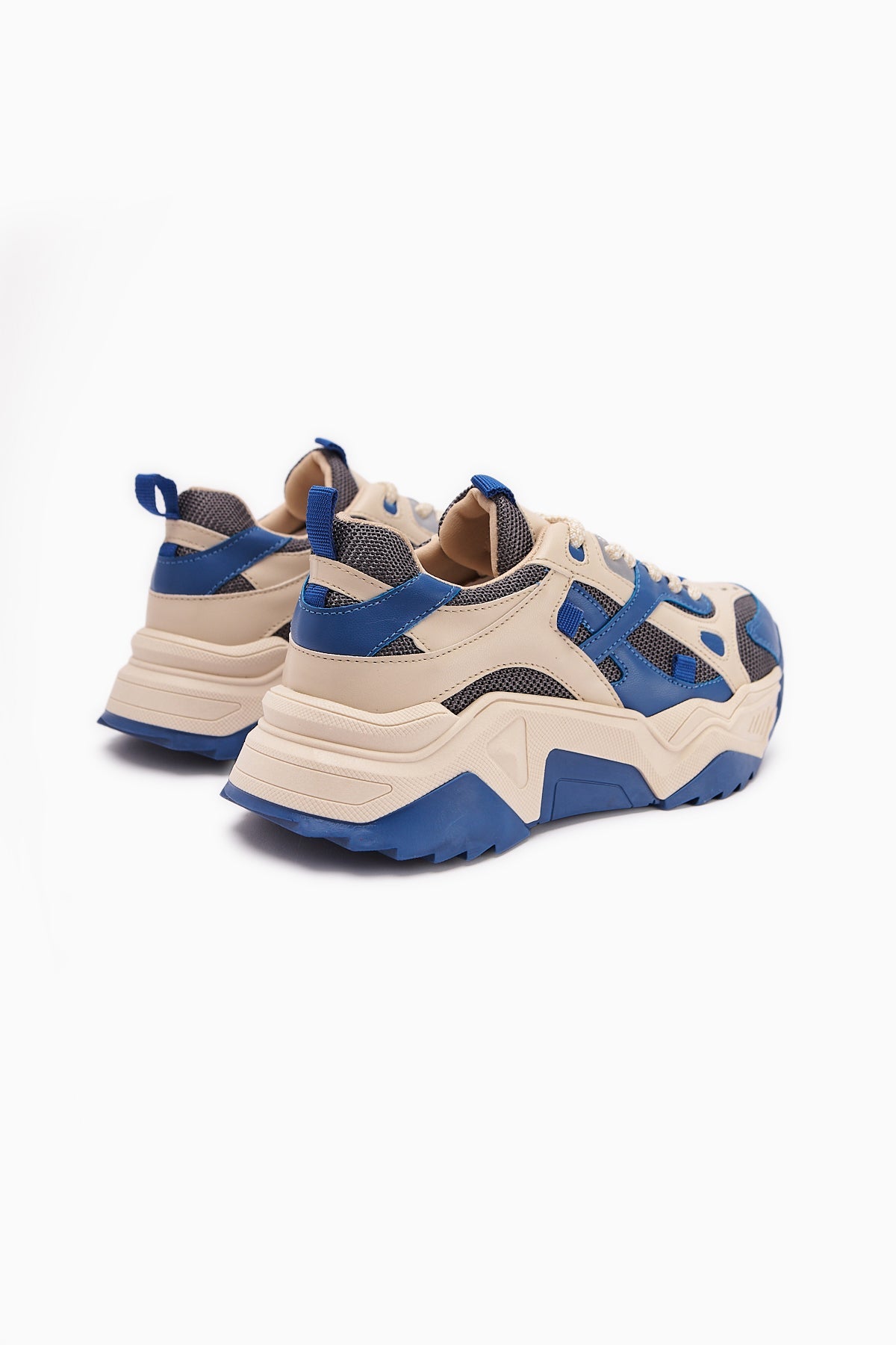 Daysi Blue Beige Thick Soled Women's Sneakers