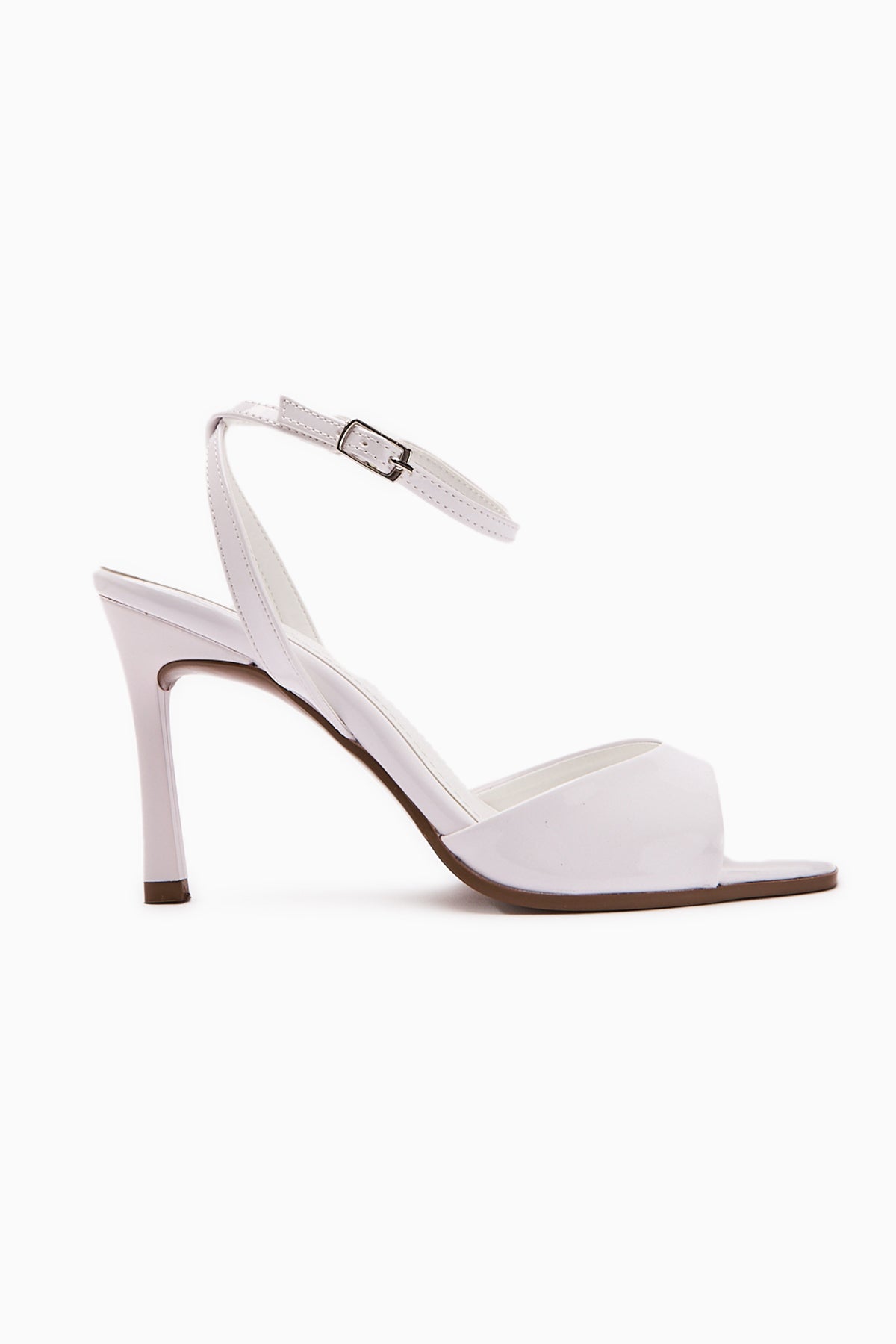 Nova Women's White Patent Leather Ankle-Strap Stiletto Shoes