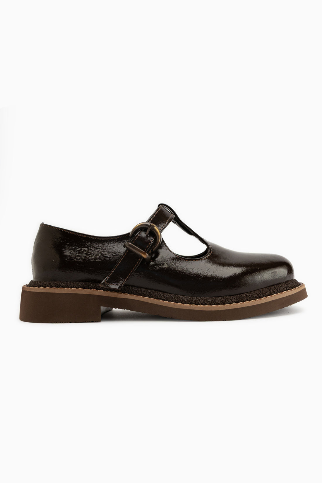 Naila Braun Schnallenriemen Damen Loafer Alltagsschuhe
