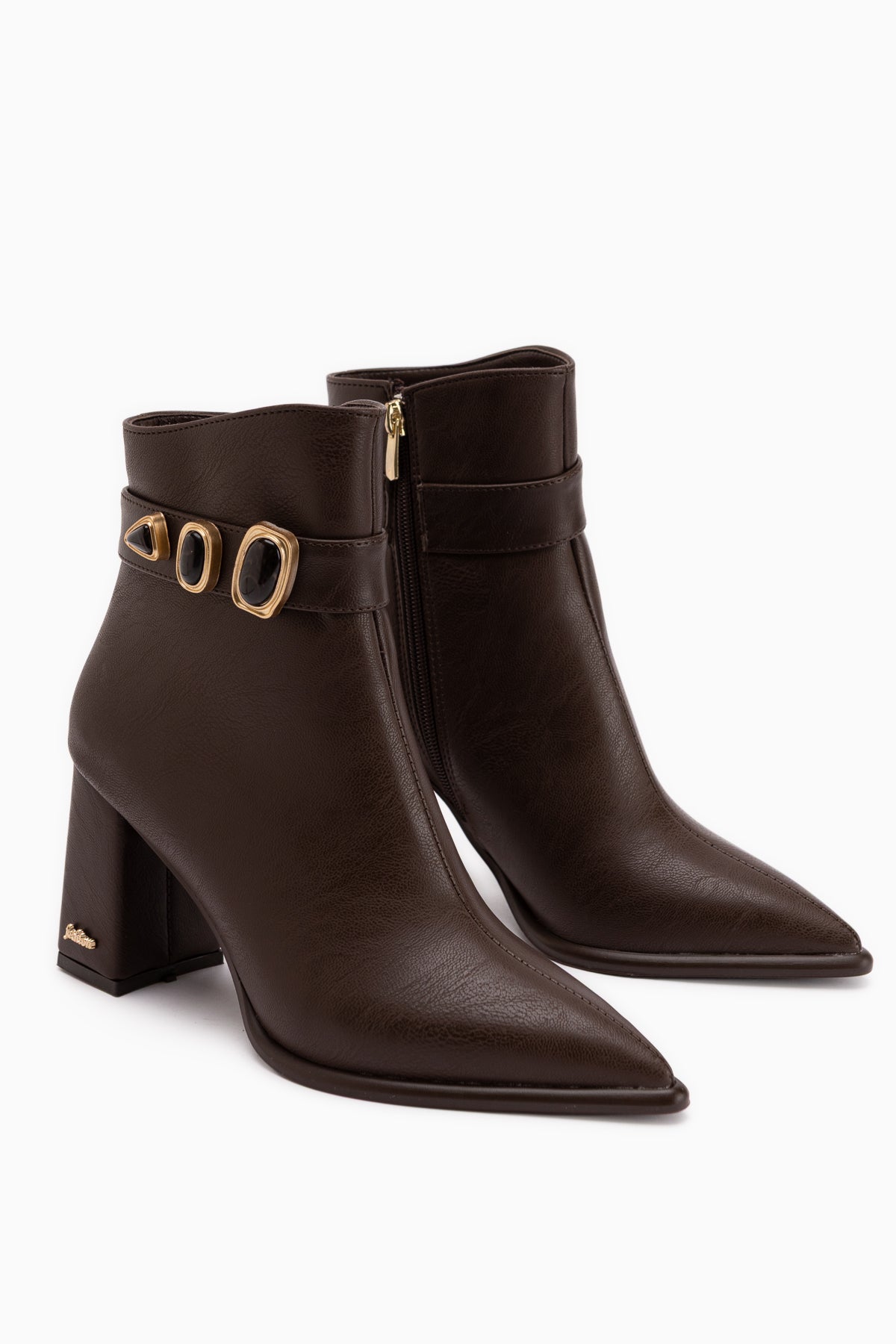 Loretta Braun Abnehmbarer Schaft 2-in-1 Damen Absatzstiefel & Stiefeletten