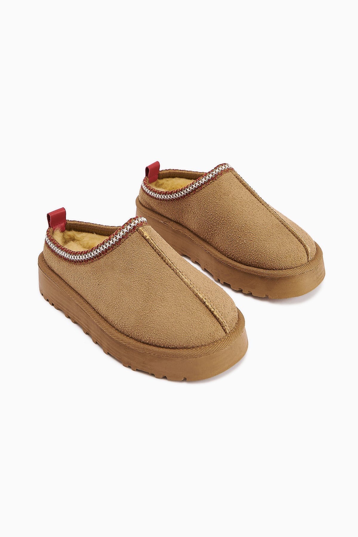 Anne-Liis Mink Suede Woven Detail Winter Slipper