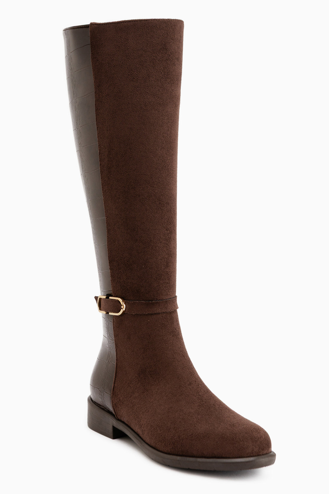Essie Braune Wildleder Schnalle Damen Stiefel