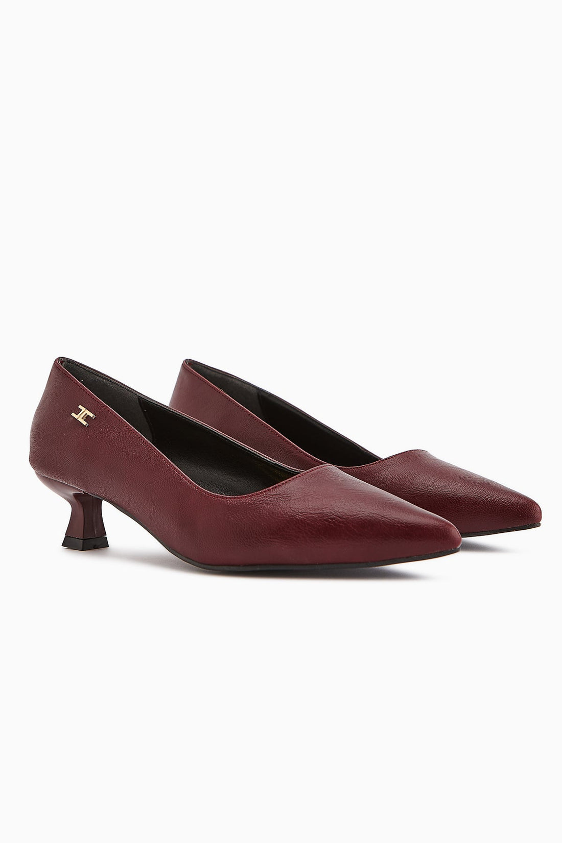Wera Burgundy Low-Heeled Women's Stiletto
