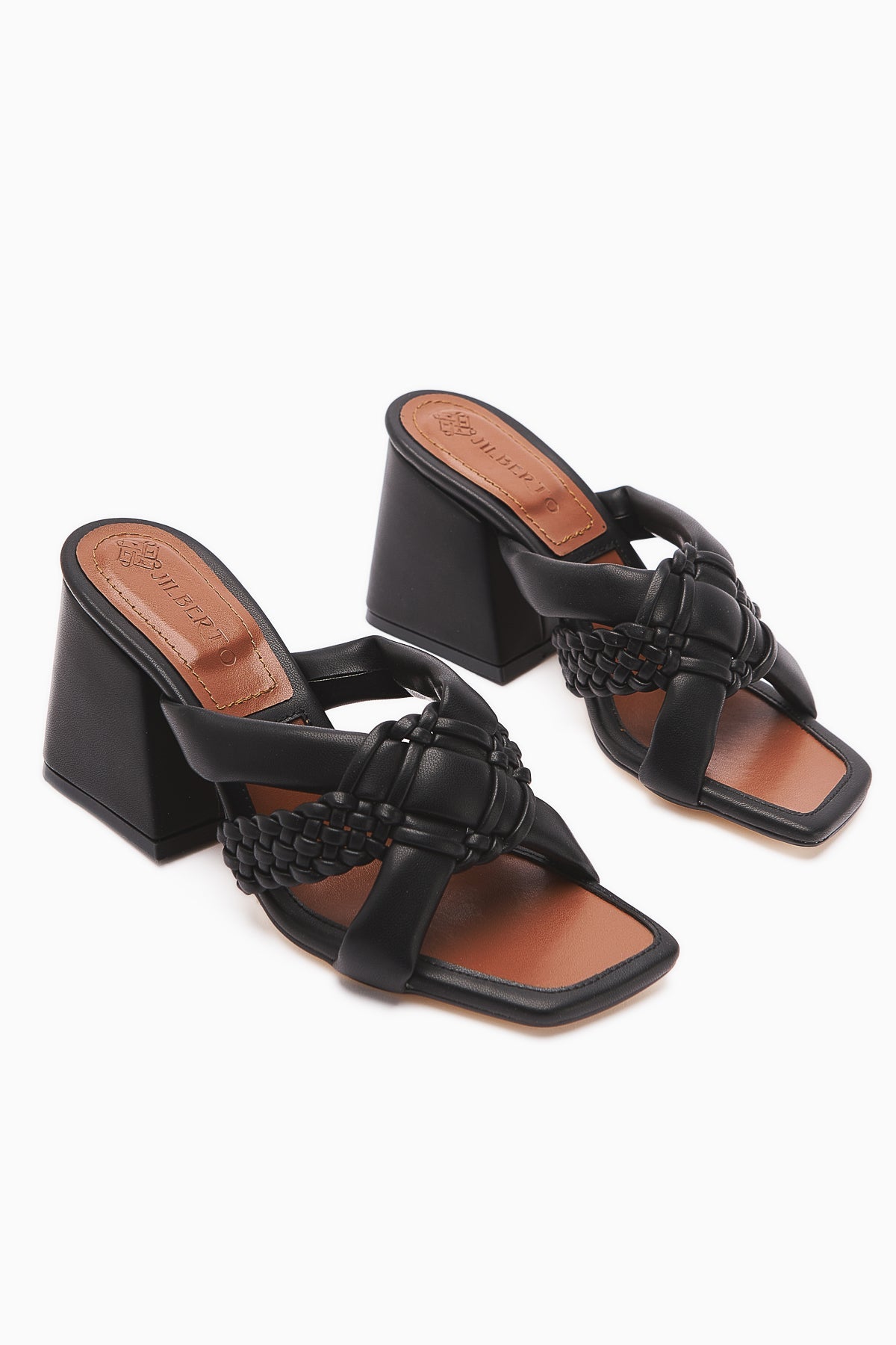 Sasha Schwarzer Absatzschlappen mit Strickdetails