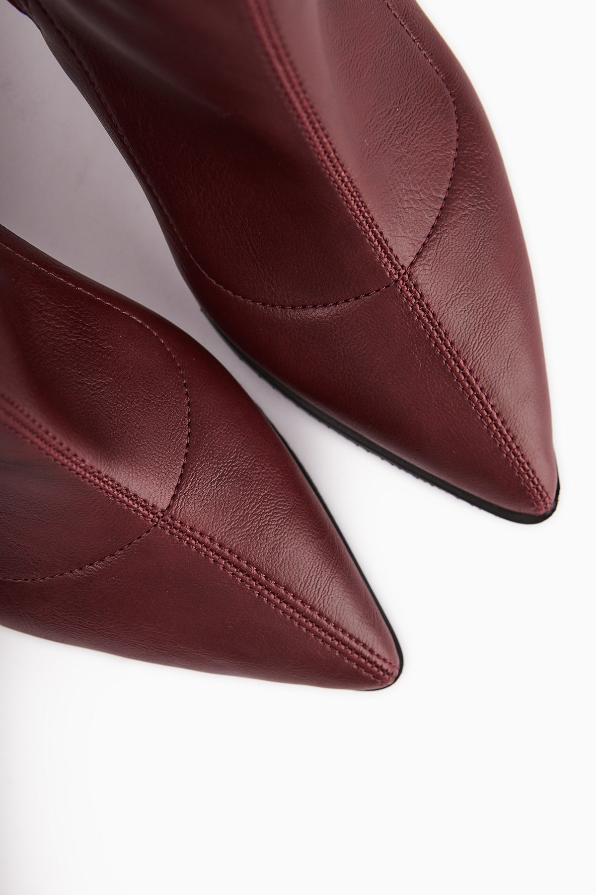 Susy Burgundy Thick Heeled Stretch Women's Boot