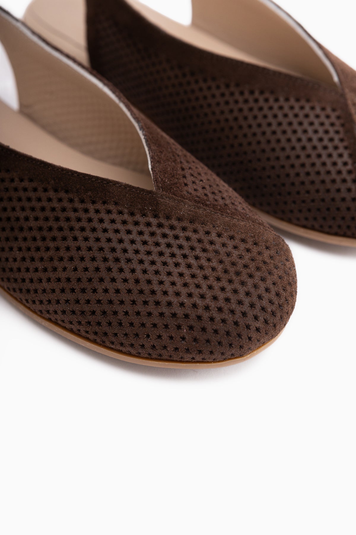 Avin Hakiki Deri Kahve Süet Kadın Slingback Babet